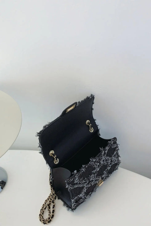 'Kehlani' Textured Denim Crossbody Bag - Celes Fashion